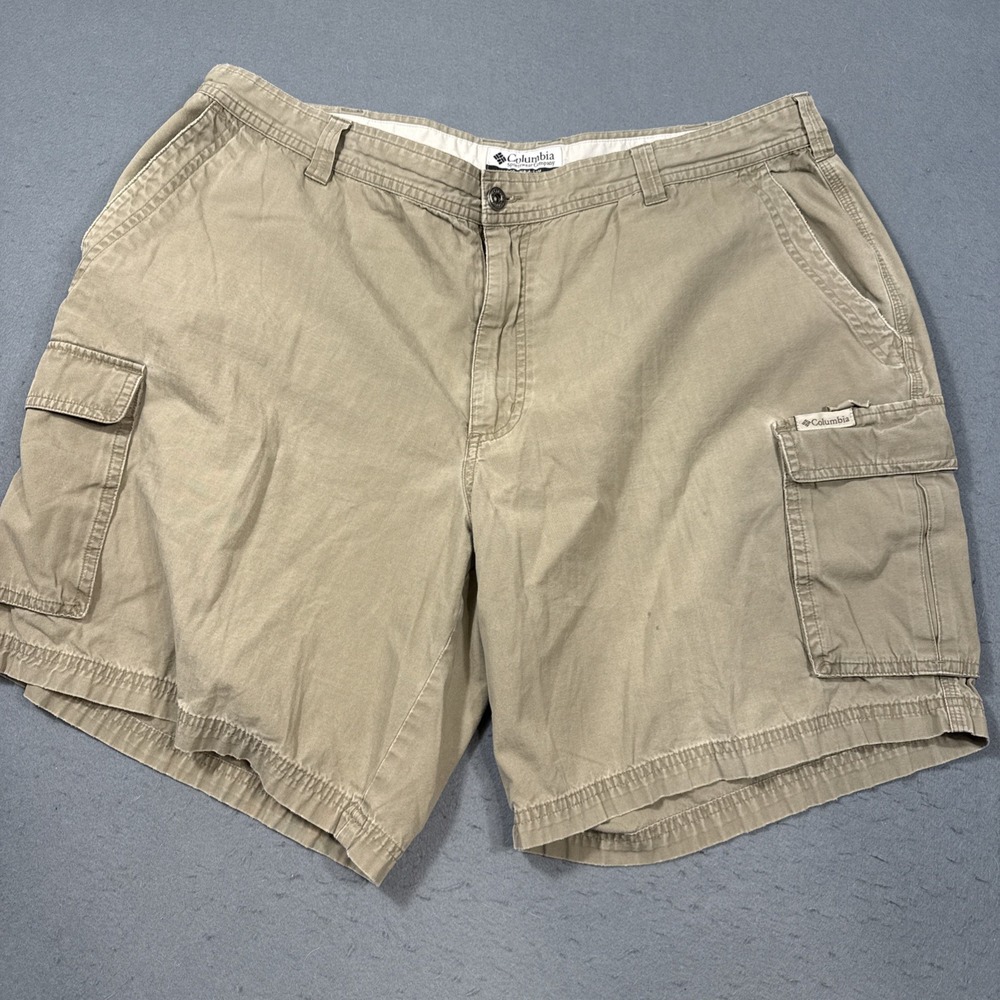 Columbia Mens 40 CARGO Shorts Zipper TAN